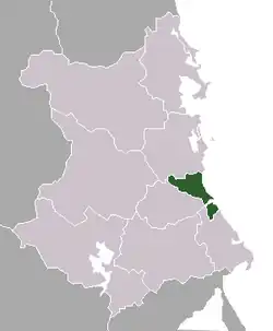 Localização de Tuy Hoa, na província de Phu Yen.