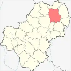 Localização do Distrito de Maloyaroslavetski no Oblast de Kaluga.