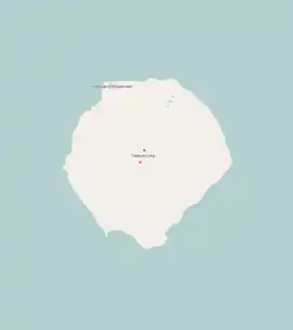Mapa da ilha de Tristão da Cunha, com a localização deEdimburgo dos Sete Mares