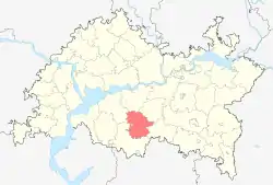 Localização do distrito de Aksubayevsky no Tartaristão