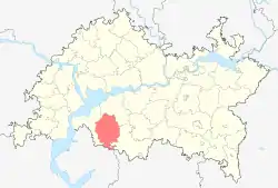 Localização do distrito de Alkeyevsky no Tartaristão