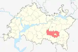 Localização do distrito de Almetievski no Tartaristão