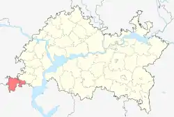 Localização do distrito de Drozhzhanovsky no Tartaristão
