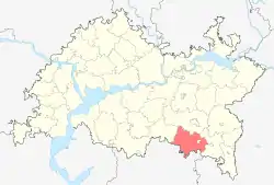 Localização do distrito de Leninogorsky no Tartaristão