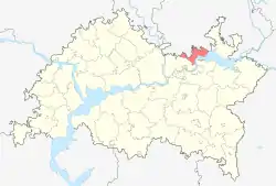 Localização do distrito de Mendeleyevsky no Tartaristão