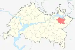 Localização do distrito de Menzelinsky no Tartaristão