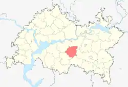 Localização do distrito de Novosheshminsky no Tartaristão