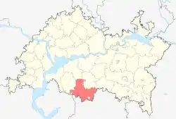 Localização do distrito de Nurlatsky no Tartaristão