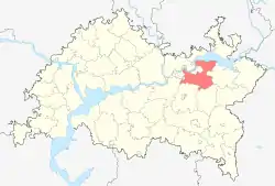 Localização do distrito de Tukayevsky no Tartaristão