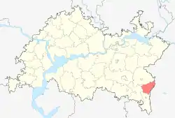 Localização do distrito de Yutazinsky no Tartaristão