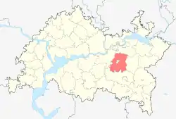 Localização do distrito de Zainsky no Tartaristão