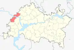 Localização do distrito de Zelenodolsky no Tartaristão