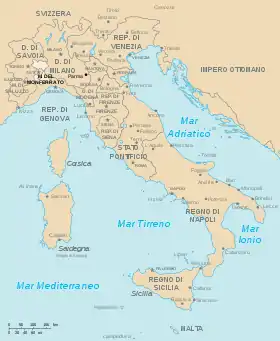 Localização de Monferrato ou Montferrat