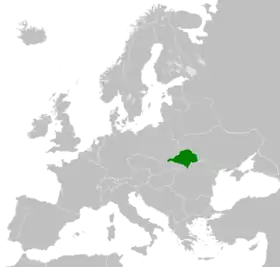 Localização de República Popular da Ucrânia Ocidental