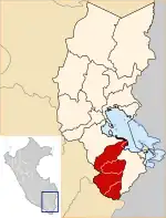 Localização da província de El Collao na região de Puno