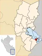 Localização da província de Yunguyo na região de Puno