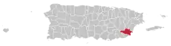 Localização de Yabucoa em Porto Rico