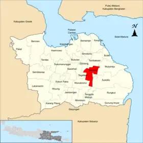 Localização de Gubeng na cidade de Surabaia