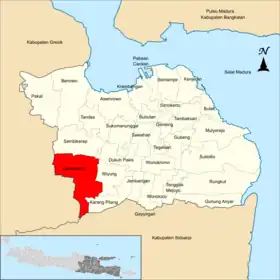 Localização de Lakarsantri na cidade de Surabaia