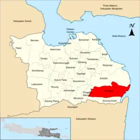 Localização de Rungkut na cidade de Surabaia