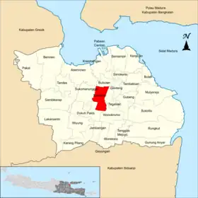 Localização de Sawahan na cidade de Surabaia