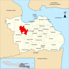 Localização de Tandes na cidade de Surabaia