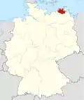 Localização de Pomerânia do Norte na Alemanha