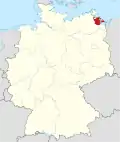 Localização de Pomerânia Oriental na Alemanha