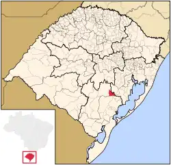 Localização de Amaral Ferrador no Rio Grande do Sul
