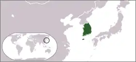 Localização de Coreia do Sul