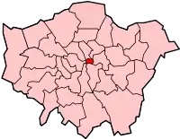 Localização da Cidade de Londres na Região de Londres