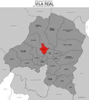 Localização no município de Vila Real