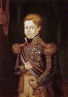 Dom Pedro II, Imperador do Brasil, com assinatura, c. 1835 (Museu de Arte da Bahia, Salvador).