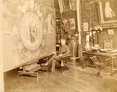 No 115: Luc-Olivier Merson (1846-1920) em seu atelier no 115, Boulevard Saint-Michel.
