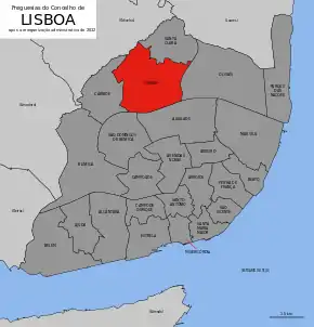 Localização no município de Lisboa