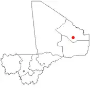 Localização de Kidal no Mali