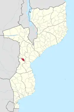 Localização do distrito em Moçambique