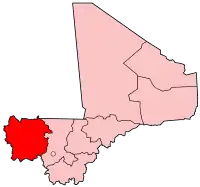 Localização de Kayes no Mali