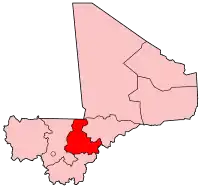 Localização da região de Segu no Mali