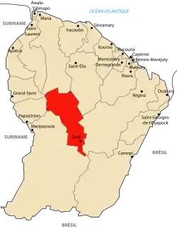 Localização de Saül na Guiana Francesa