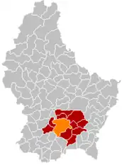 Localização de Cidade do Luxemburgo em Luxemburgo
