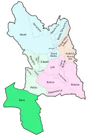 Localização de Šaca em Košice