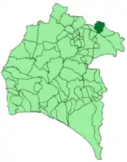 Localização do município de Arroyomolinos de León na Província de Huelva