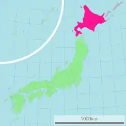 Localização de Hokkaido
