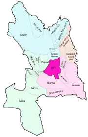 Localização de Juh em Košice