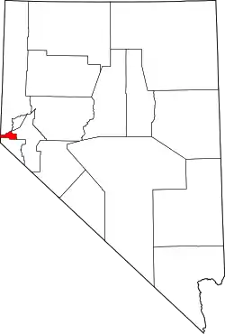 Localização de Carson City em Nevada