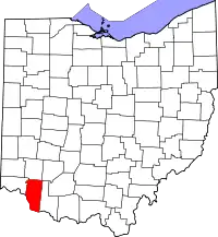Localização do Map of Ohio highlighting Clermont County