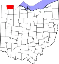 Localização do Map of Ohio highlighting Fulton County