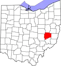 Localização do Map of Ohio highlighting Guernsey County