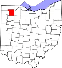 Localização do Map of Ohio highlighting Henry County